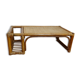 Table basse osier et rotin