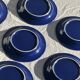 Set of 12 vintage blue ceramic plates D23