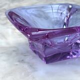 Vide-poche corolle en cristal violet