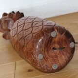Pineapple wooden lamp with fabric shade 650mm