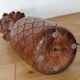 Pineapple wooden lamp with fabric shade 650mm