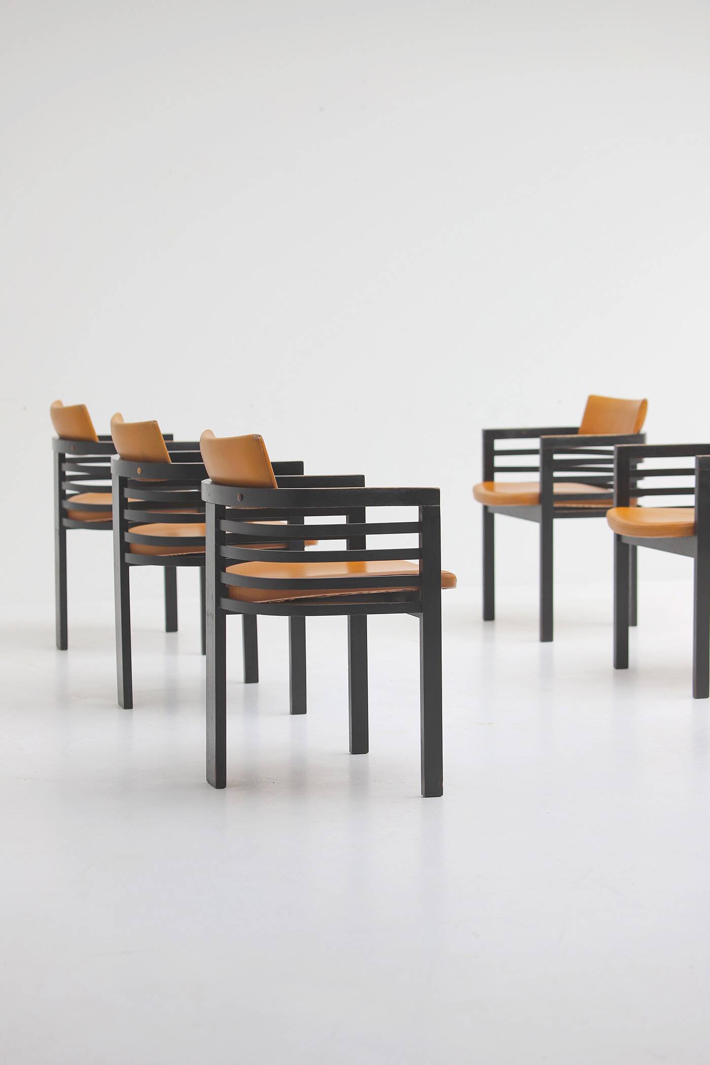 6 chaises de salle à manger par Jean Batenburg pour MI années 1970