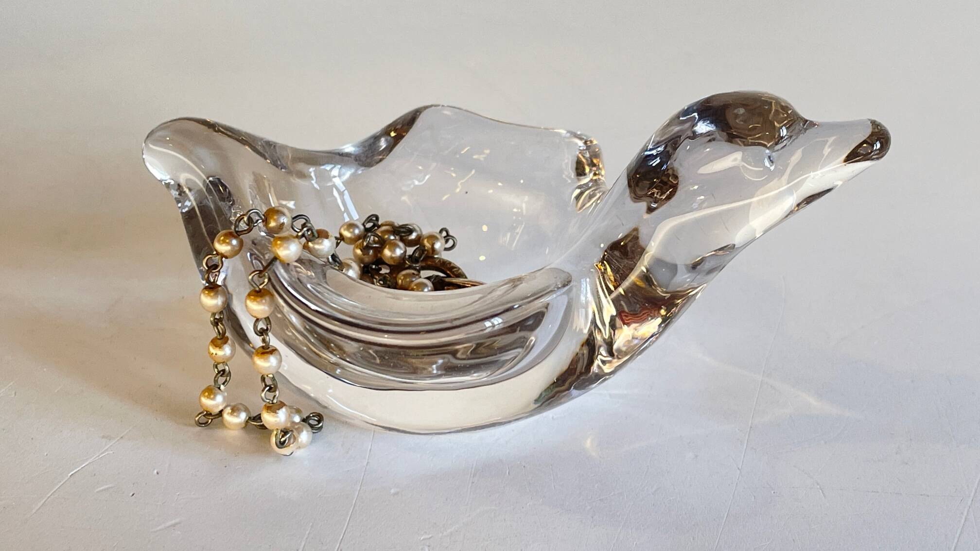 SWALLOW CRYSTAL VINTAGE TRINKET DISH