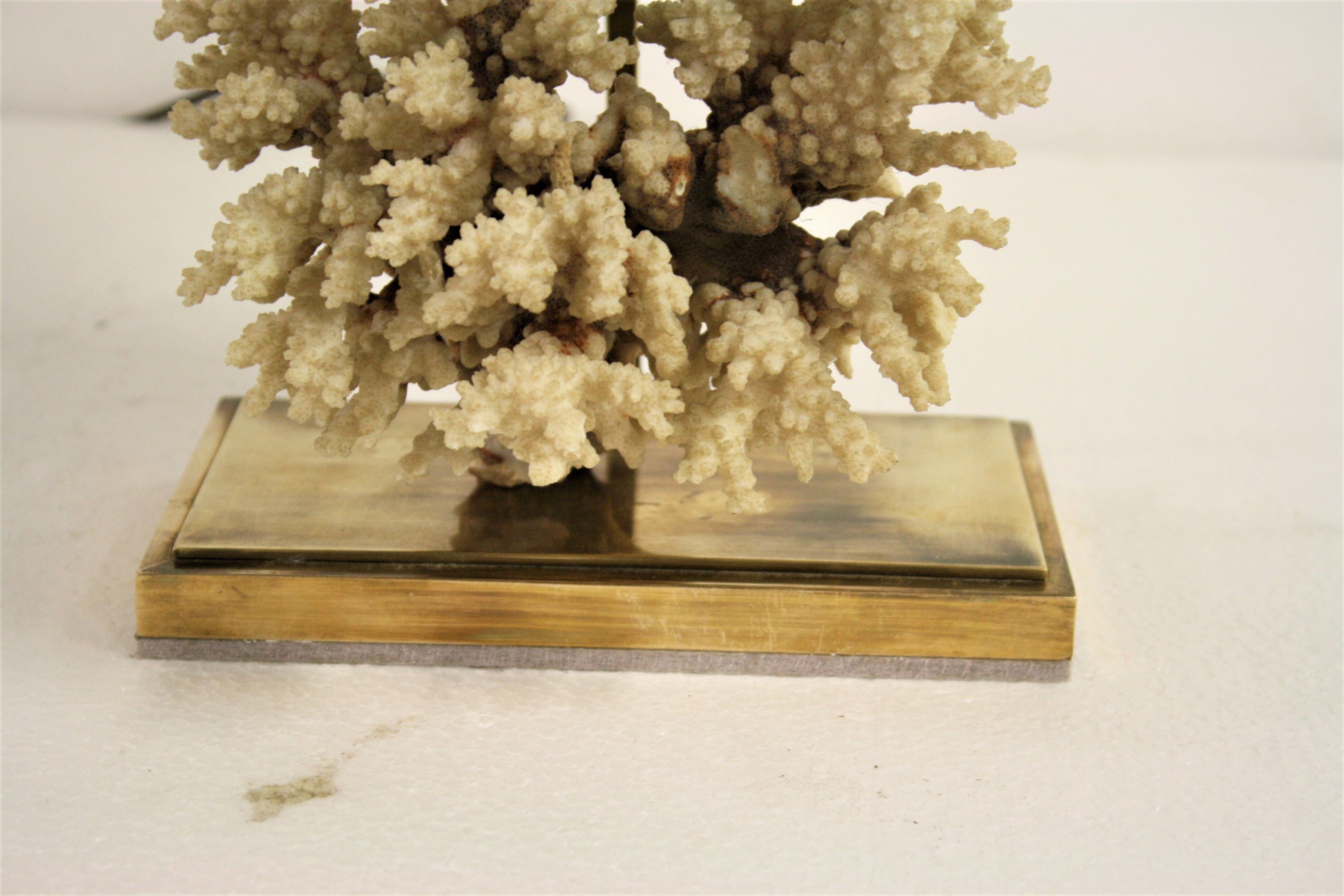 Brass coral table lamp, 1970s