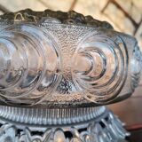 Glass flush mount ceiling lamp with crown