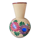 Vase en terre cuite décor de fleurs
