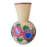 Vase en terre cuite décor de fleurs