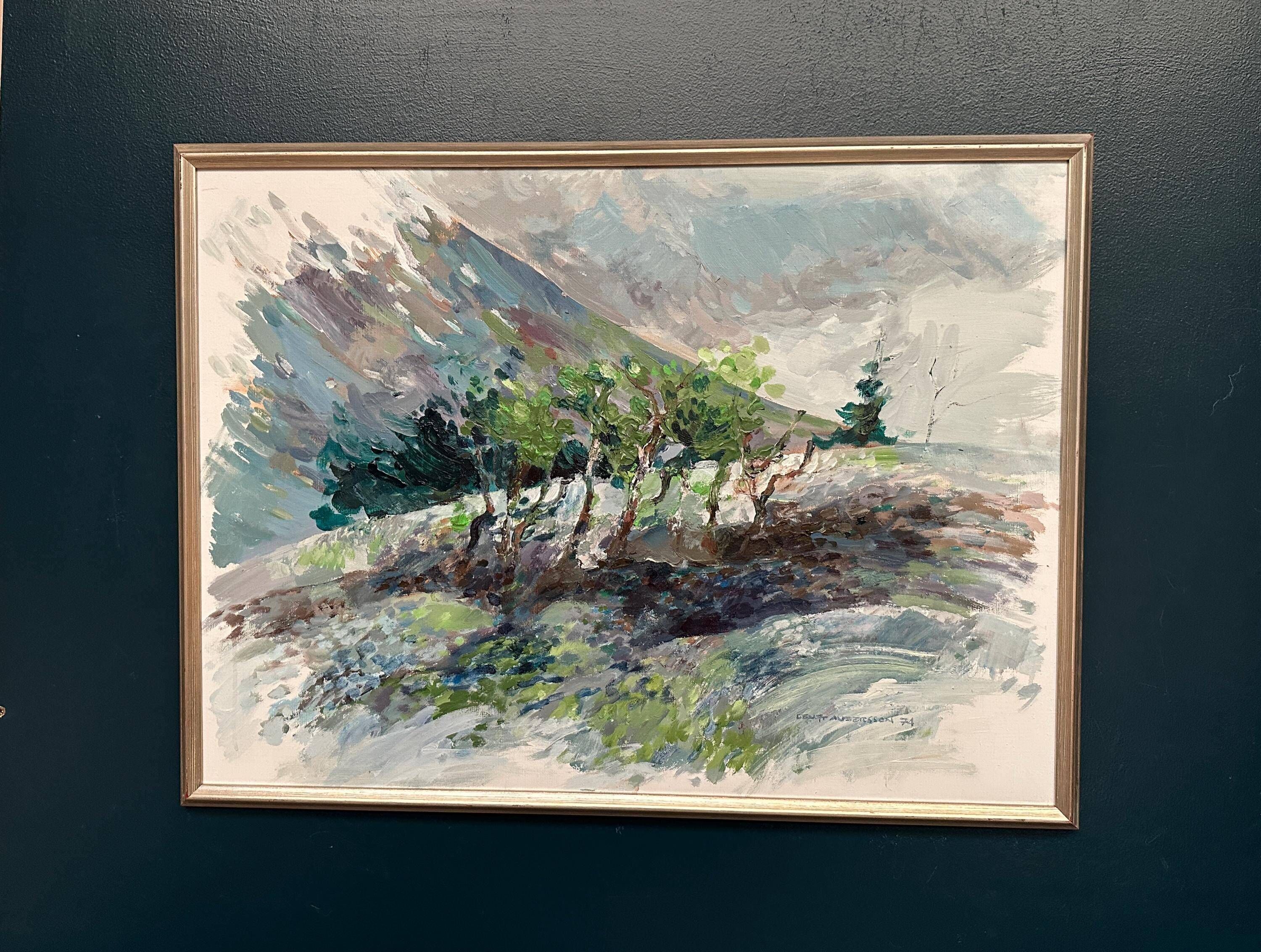 Large Swedish oil on canvas "Telemarken, Gausta" by Bengt Andersson Råssbyn