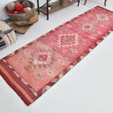 Pink & Red Oushak Runner Rug 88x306Cm SK 22815