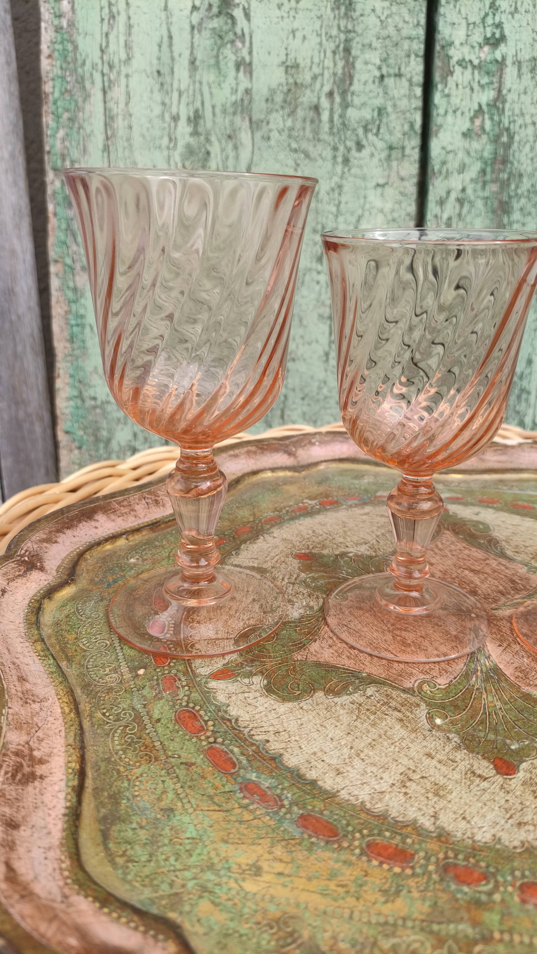 Rosaline D'arcoroc Luminarc pink wine glasses