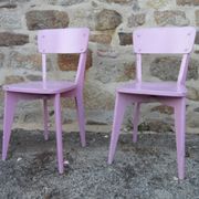 Pair of chairs signed pink Luterma- 40 years