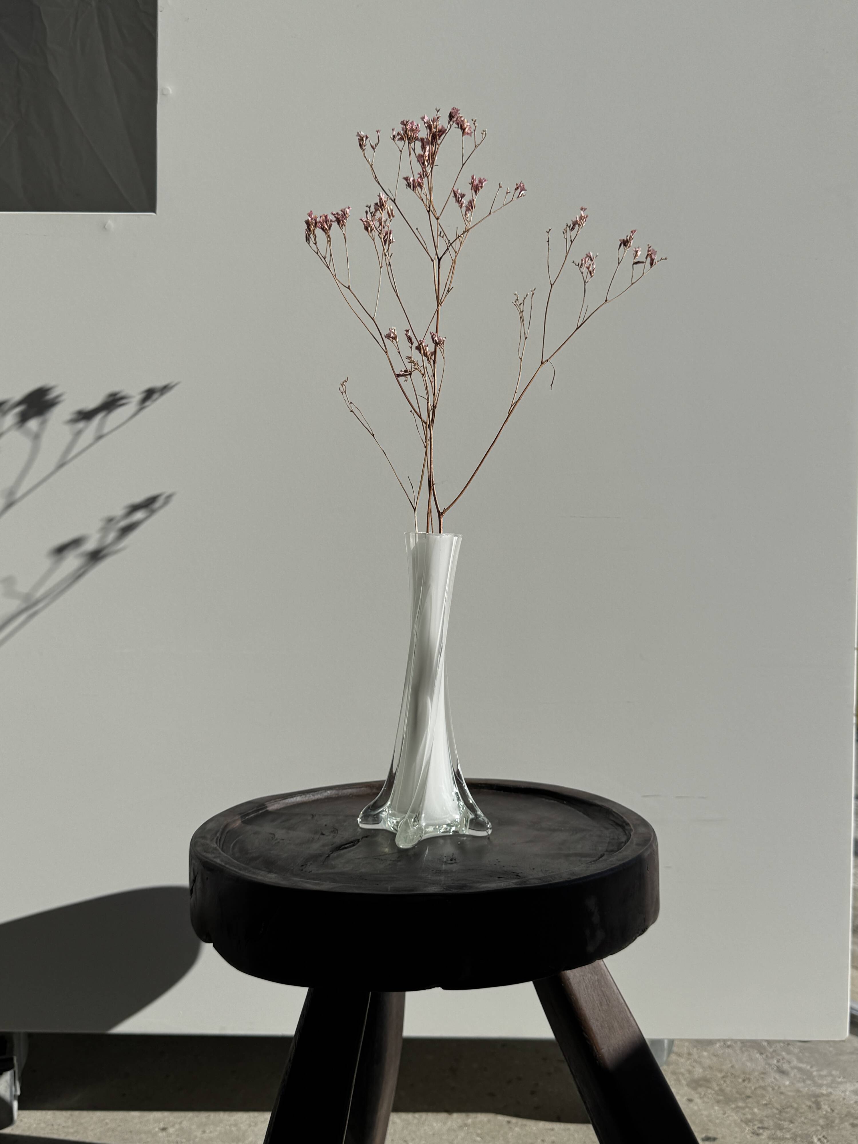 White glass bud vase