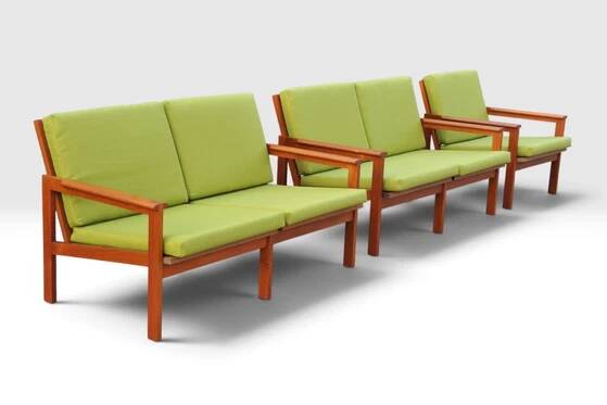 Illum Wikkelsø „Capella“ Set of 1 Armchair and 2 Sofas – Niels Eilersen – 1960s