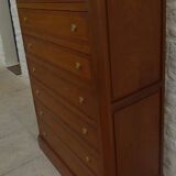 Weekly chest of drawers with secret shelf and its 7 drawers, made in the old-fashioned way from solid wood with knob