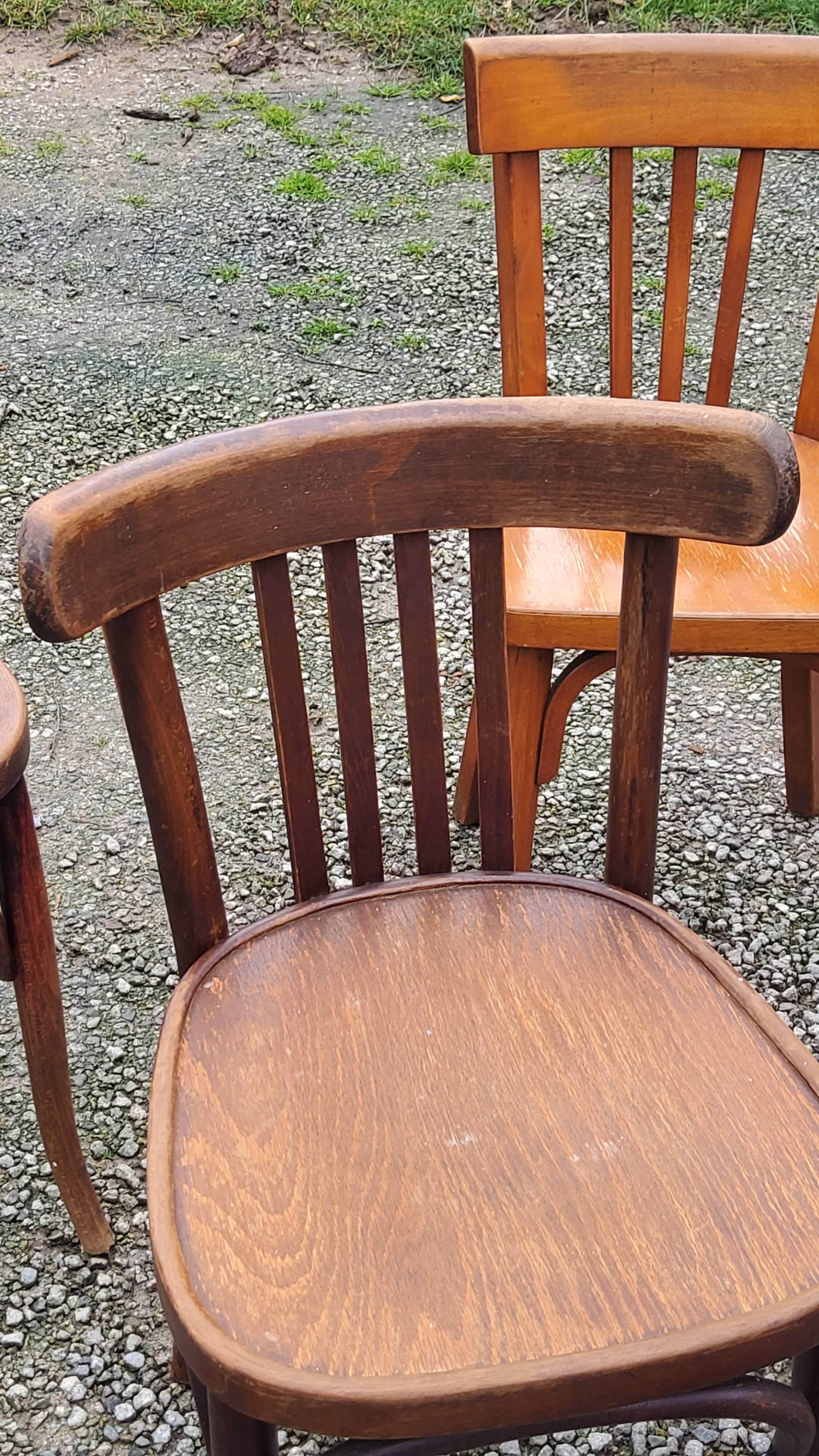 Set of 6 old bistro chairs Baumann and others