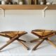 Set of 2 rattan stools
