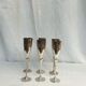 6 silver metal glasses for champagne