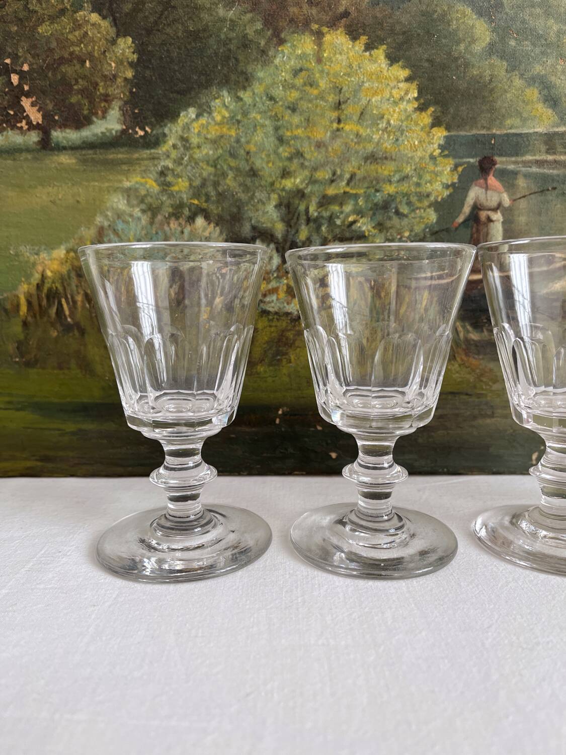 4 antique crystal wine glasses Caton Saint Louis Baccarat
