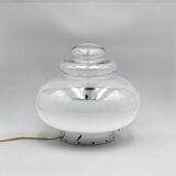 Large space age ufo table lamp in chrome metal, 1960s