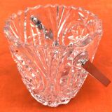 1970s Ice bucket, cut crystal with geometric design