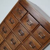 Antique Dutch Oak Apothecary Cabinet or Filing Cabinet, 1930s