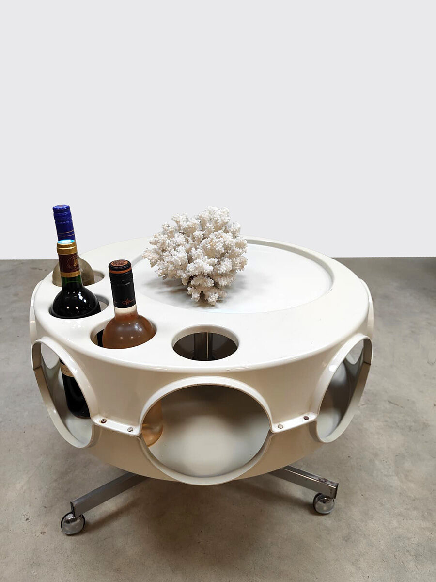 Table basse trolley Rotobar Space Age Curver