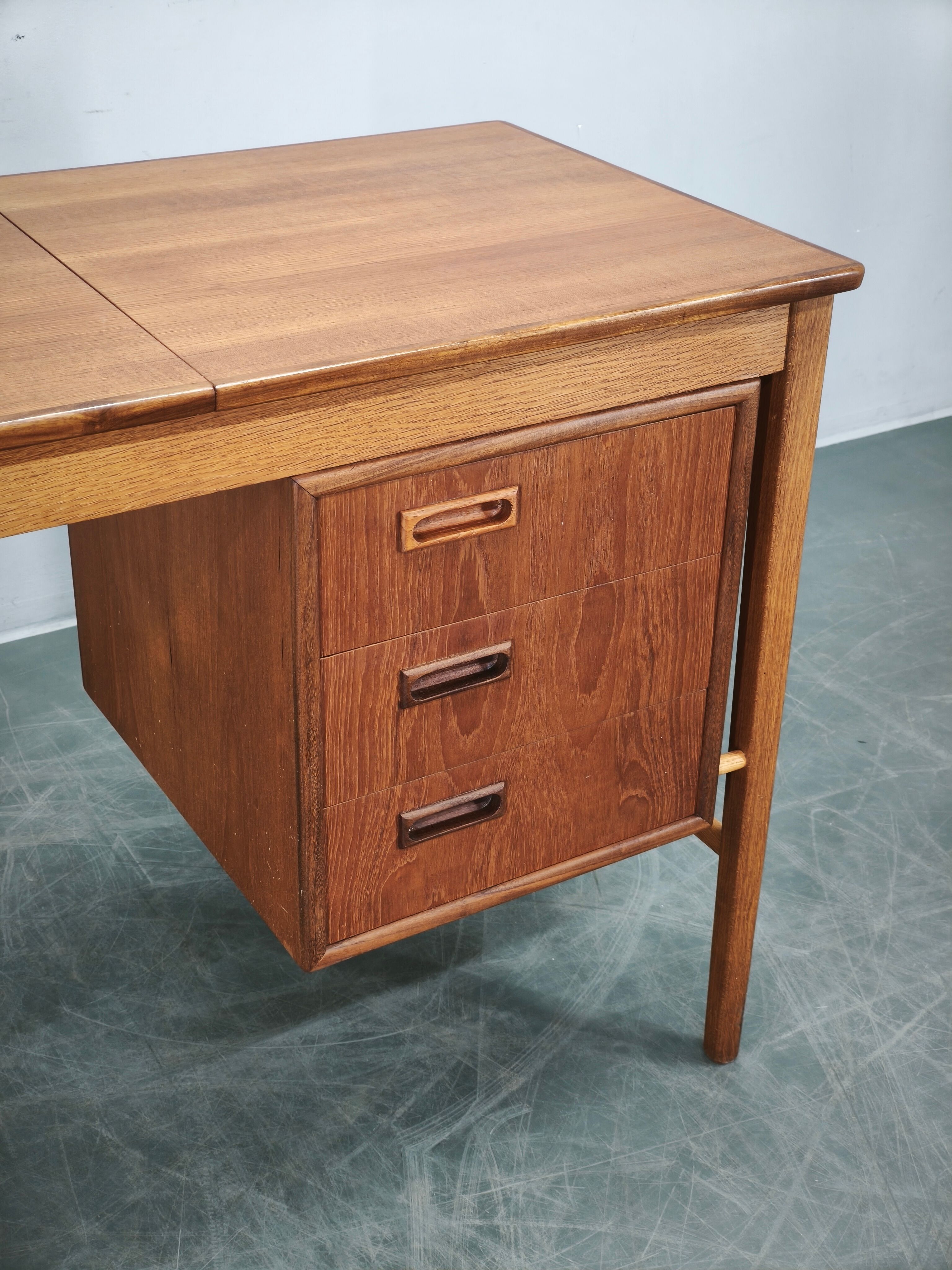 Sven Aage Madsen Teak Vanity Desk with Mirror, Denmark, 1960s