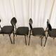 Lot de 4 chaises d'école vintage / Cuir noir / STOL Kamnik années 80 Yougoslavie