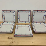 Set of 12 square Basque plates in porcelain – La Pile d’Assi
