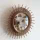 Vintage rattan sun mirror