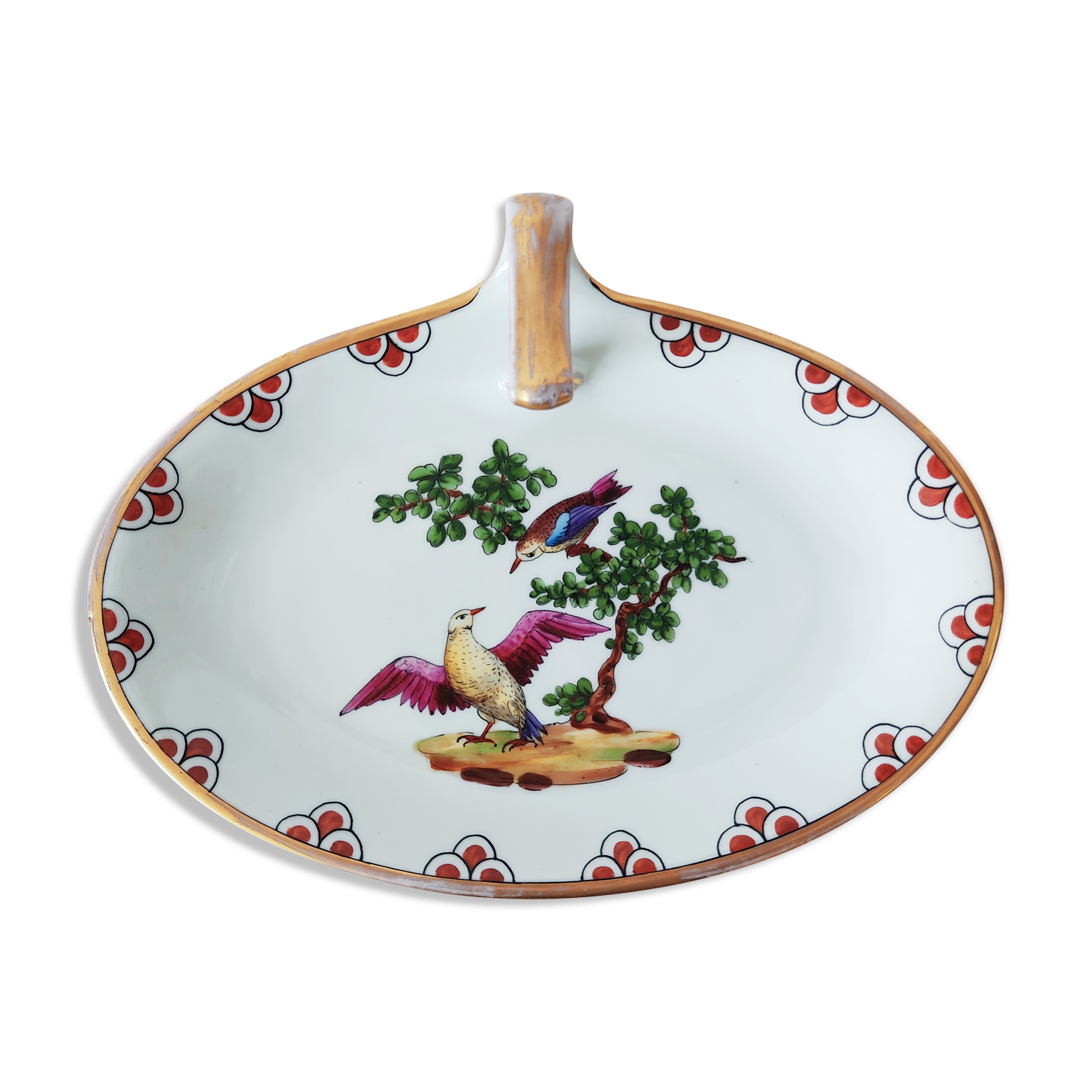 Empty pocket décor birds hand painted Limoges