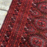 Vintage Uzbek Handmade Bukhara Rug, 4.5' x 5.10' (137cm x 181cm), 1960s