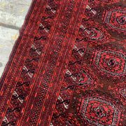 Vintage Uzbek Handmade Bukhara Rug, 4.5' x 5.10' (137cm x 181cm), 1960s