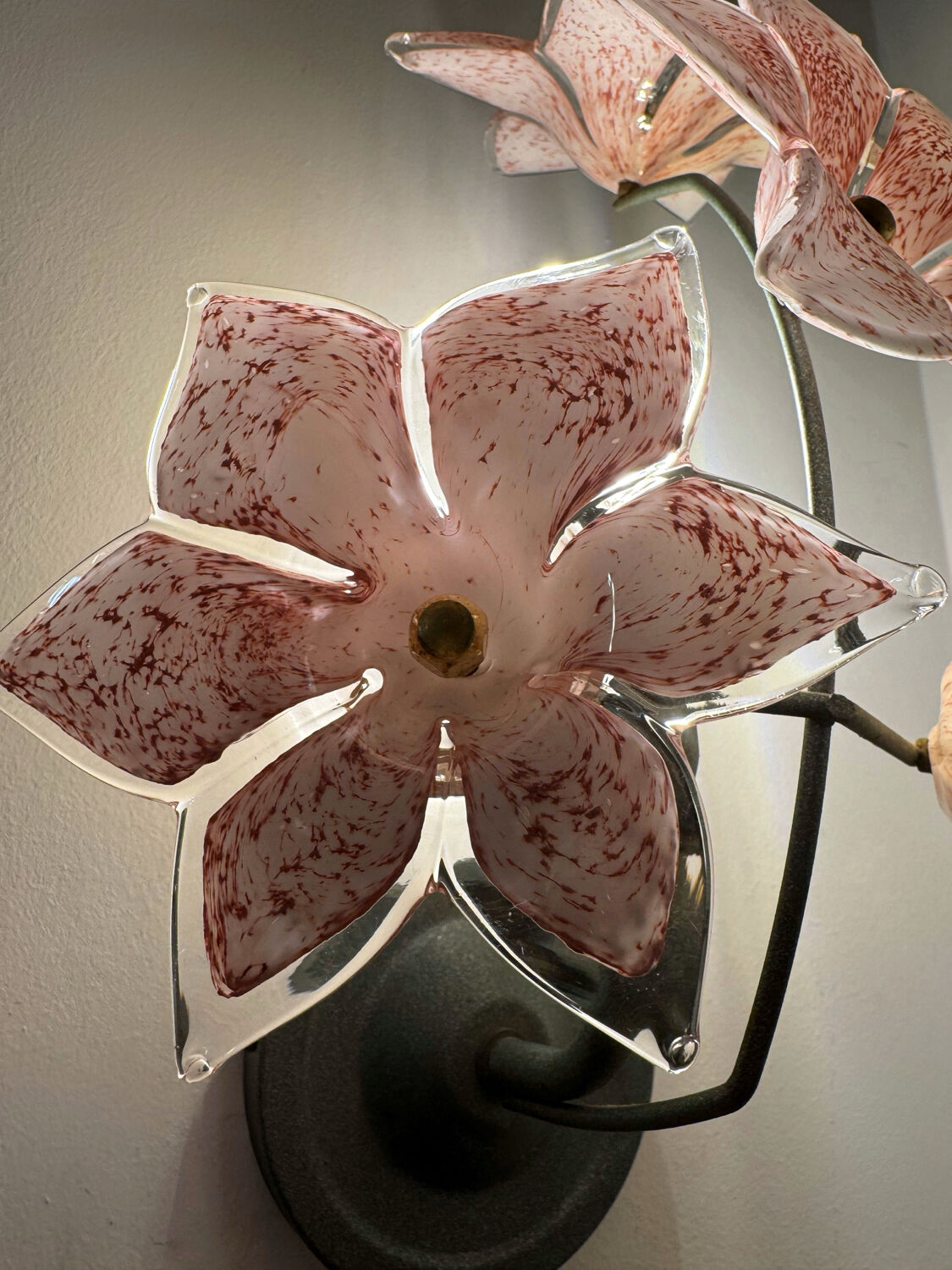 Murano floral wall lights from the 1970s