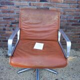 Cognac leather armchair by Delta 2000 for Wilkhahn, Germany, 1960s