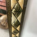 Oriental mirror in bone, copper and brass