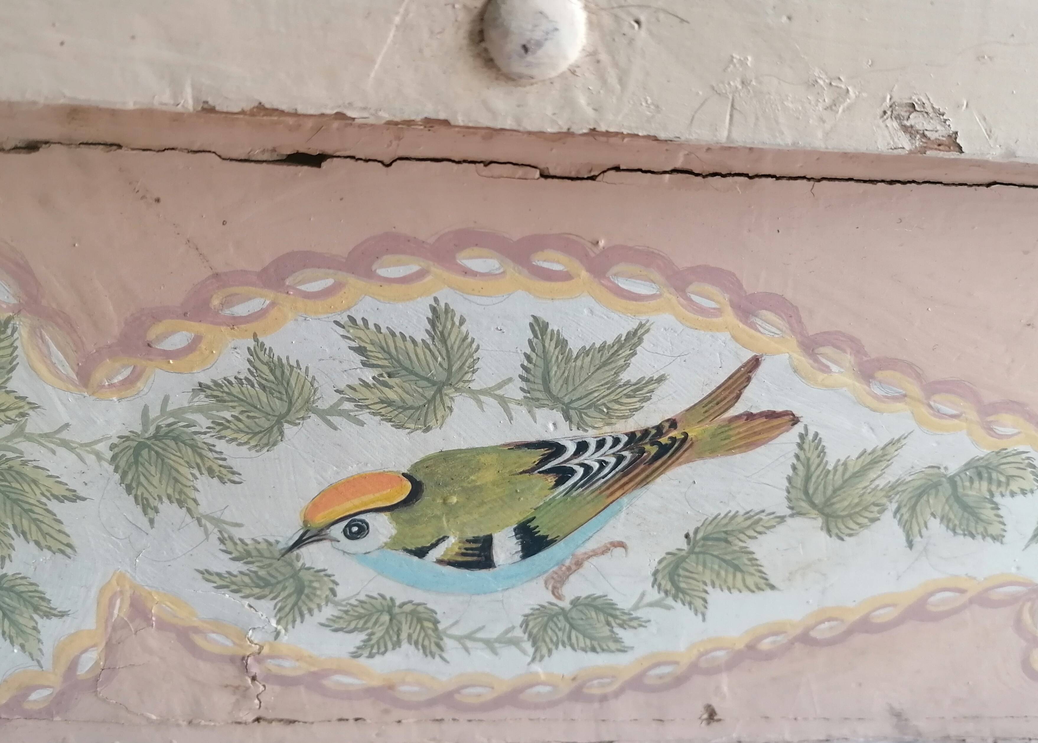 Painted wooden mallet birds