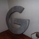 Letter G of zinc 60 cm sign