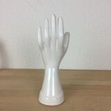 Hand soliflore baguier in white ceramic