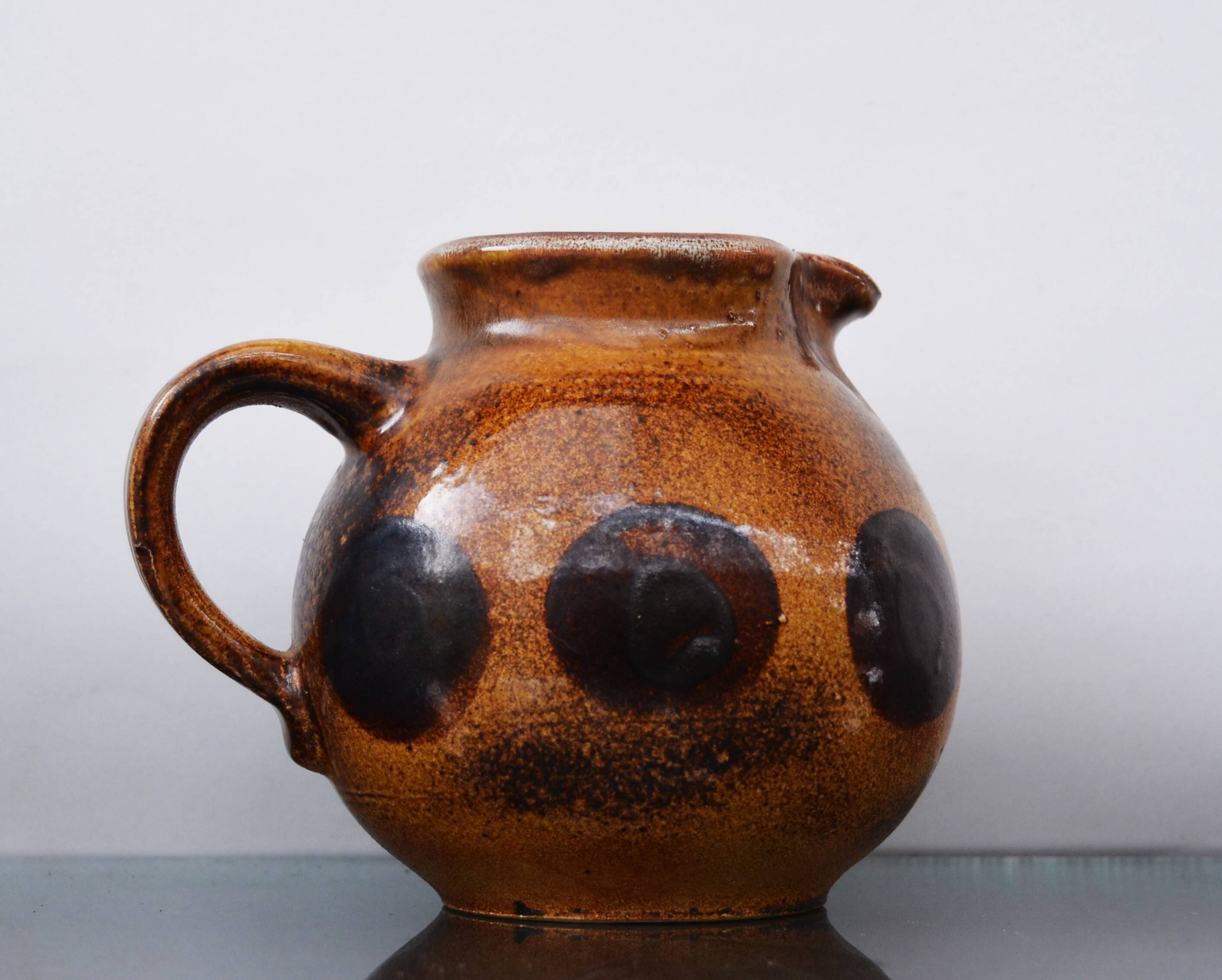 20th Century German Glazed Pitcher signed Bauhaus