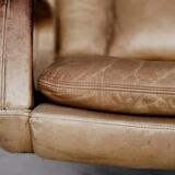 Vintage Mid-Century German Modern Leather Swivel Chairs by Carl Straub