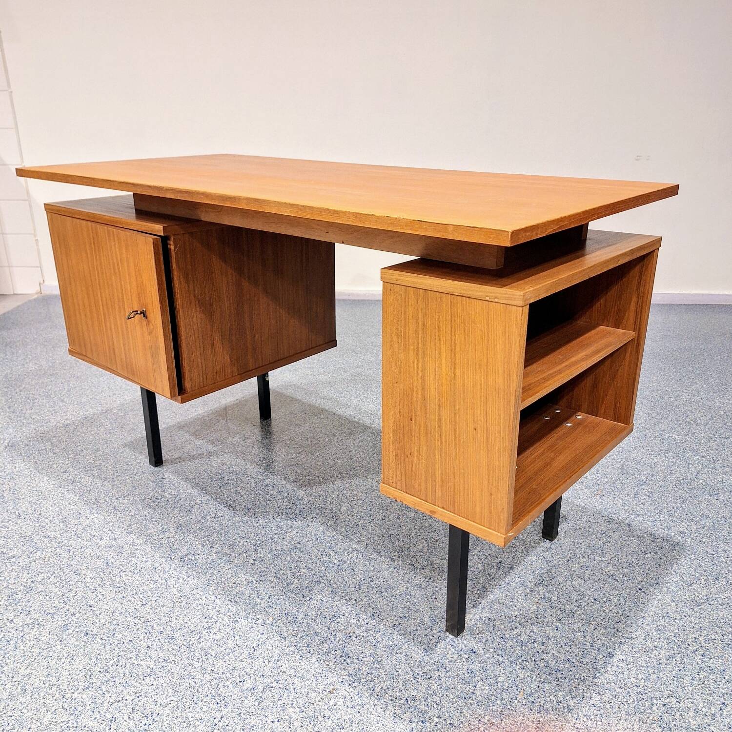 Vintage teak veneer desk from the 1960s