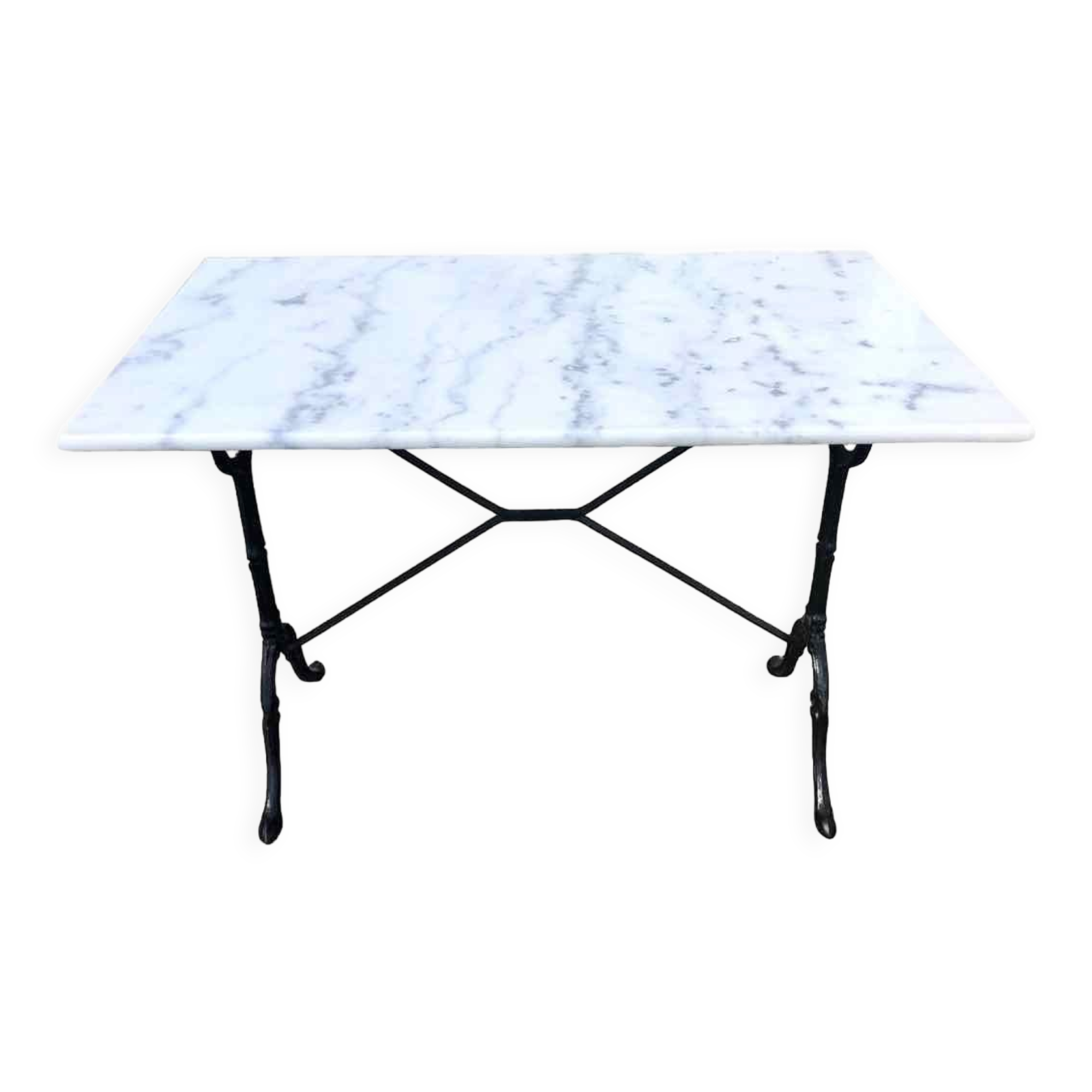 Table bistrot marbre et fonte