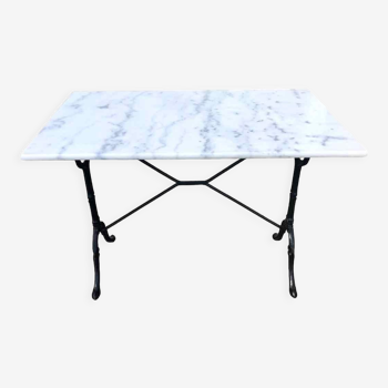 Table bistrot marbre et fonte