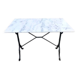 Marble and cast iron bistro table