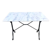 Table bistrot marbre et fonte