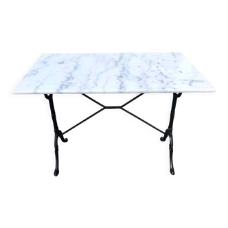 Marble and cast iron bistro table