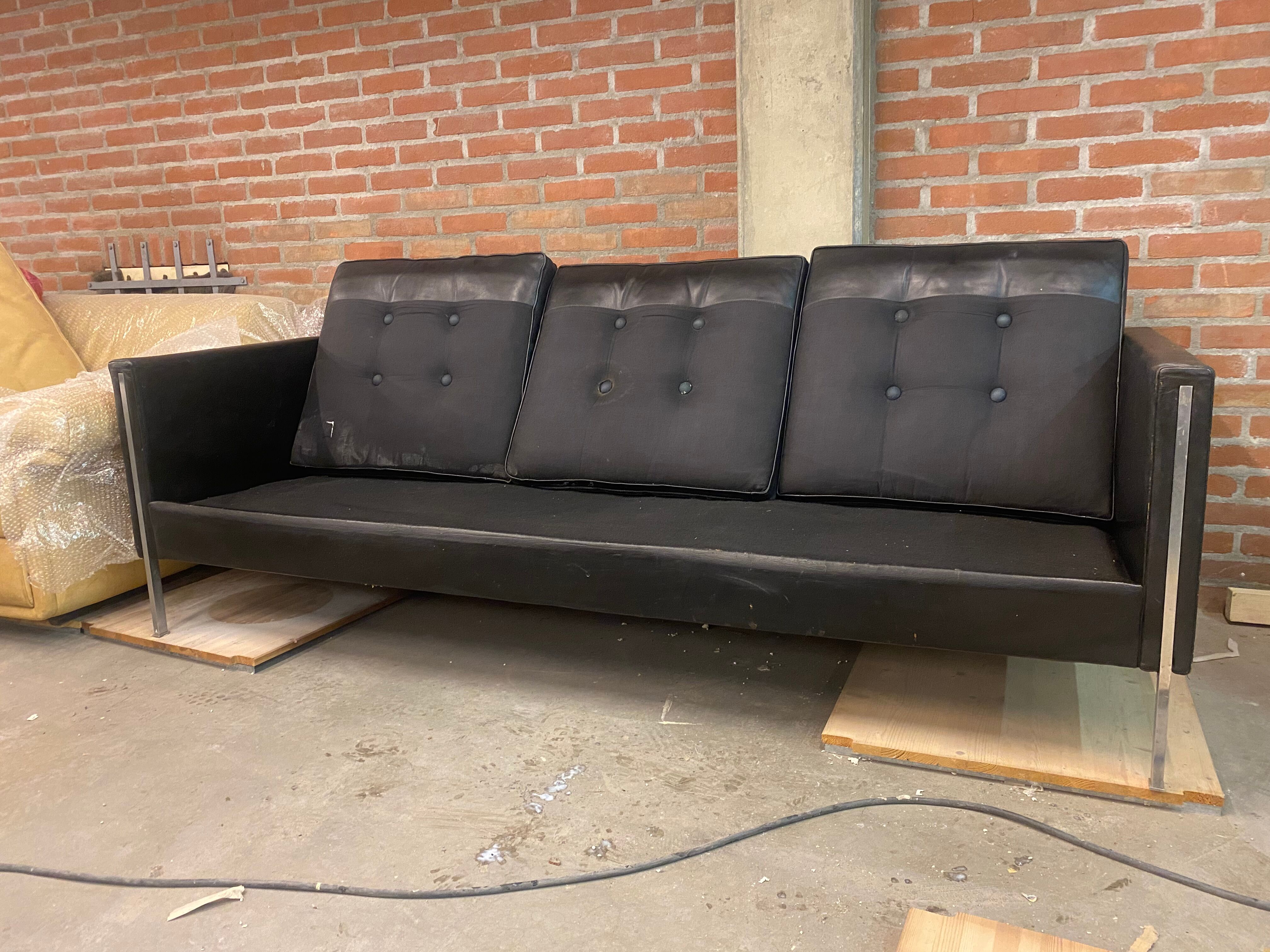Leather No. 442/3 Sofa by Pierre Paulin for Artifort, 1960s