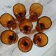 8 amber bubble wine glasses