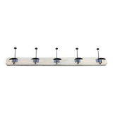 Solid wood and steel coat rack with 5 hooks